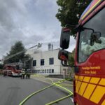 Über zwei Drehleitern wurde der Brand bekämpft