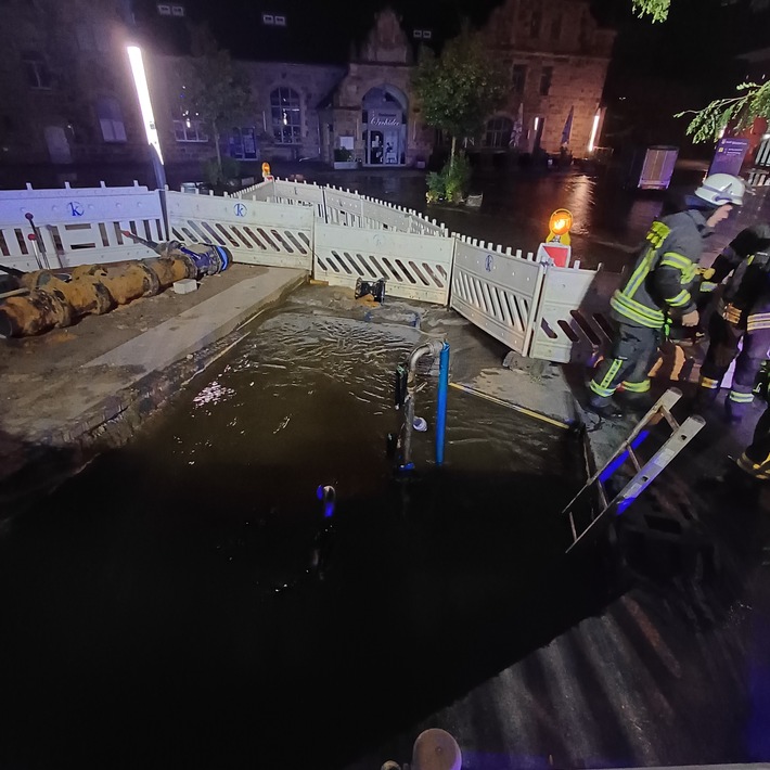Die Einsatzstelle am Bahnhof