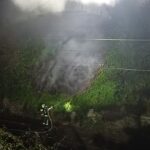 Brandbekämpfung an dem Steilhang
