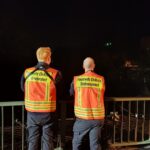 Kräfte der Drohneneinheit des Ennepe-Ruhr-Kreises im Einsatz um Glutnester aufzuspüren.